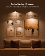 EZVALO Picture Lights for Wall with Charging Station, Rechargeable Battery Magnetic Poster Lights with 3 Color Temps & 12 RGB, Remote Dimmable Timer Light, Wall Decor Light for Art Display (6 Pack)