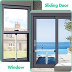 2pcs Sliding Door Security Bar, Adjustable Window Security Locks with Rubber Tips 17-50inch, Patio Door Security Lock Black for Home Apartment, White