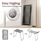 APEXCHASER Clothes Drying Rack Foldable, Large Drying Rack Clothing, Winged Laundry Rack Folding Indoor Outdoor, Metal Clothes Airer for Bedding Towel Sweater Heavy Duty, 68.9" X 23.6" X 41.3", Black