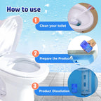 Toilet Bowl Cleaners 2 Bottles | Automatic Long-Lasting Blue Toilet Cleaner Tablets, Septic Safe Toilet Bowl Tablets in Bottles | Larger capacity | Prevent Stain Buil（2800 Flushes Each）