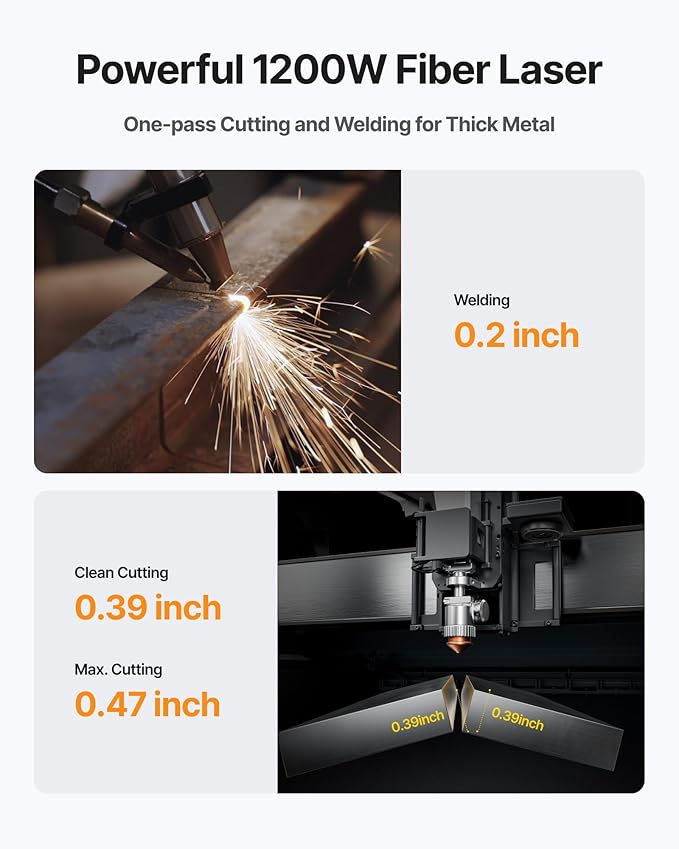 xTool MetalFab 1200w 4-in-1 Laser Welding Machine CNC Cutter Cleaner Engraver, 400mm/s Precise Cutting, 8X Faster Than TIG, 108+ presets, Cut 10mm Carbon Steel, Industrial Grade Laser Welder