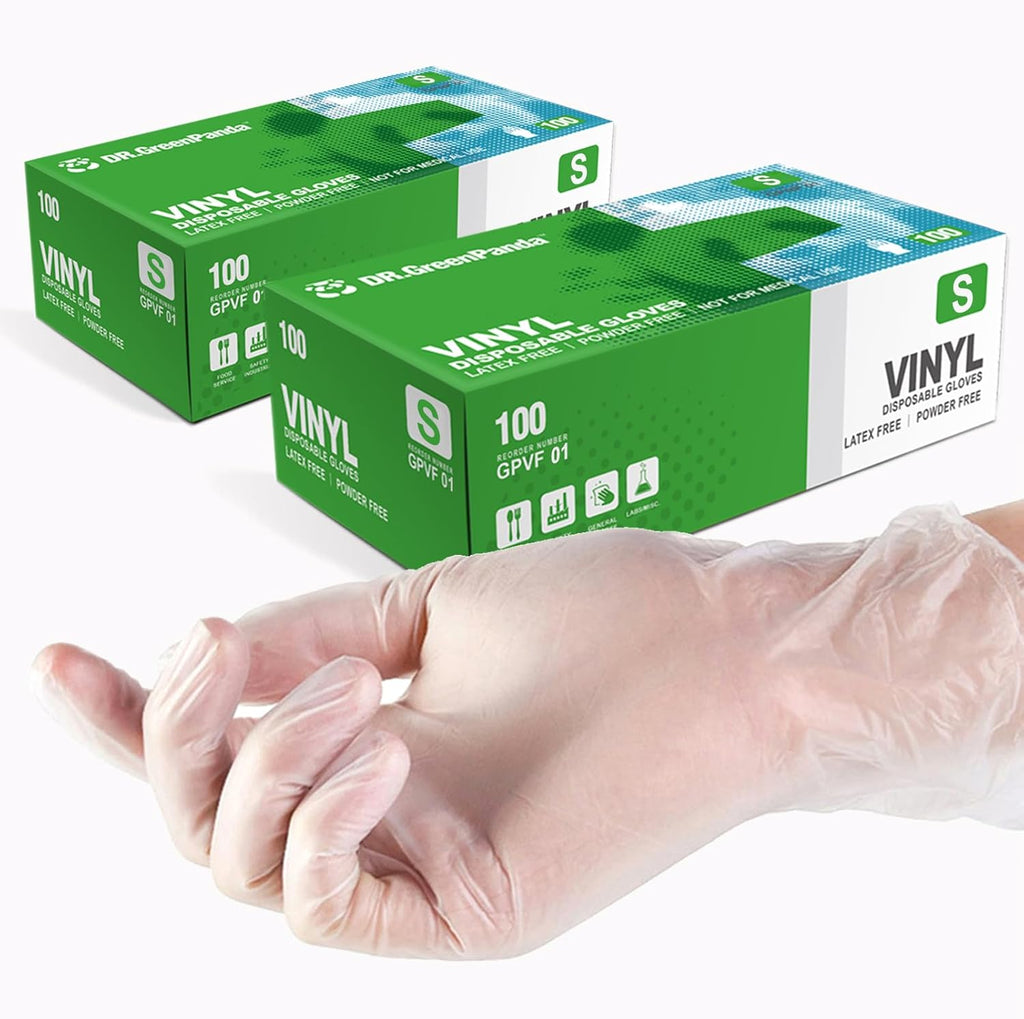 Clear Vinyl Food Safe Disposable Gloves Latex Free Powder Free for Food Prep Handling Cooking Cleaning