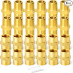 GASHER 4PCS Metals Brass Pipe Fitting, Hex Nipple Brass Hex Coupler, 1/2" x 1/2" NPT Male Thread Pipe, 1/2Inch x 1/2Inch NPT Female Thread Pipe
