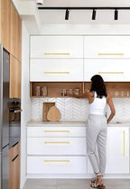 10 Pack Brushed Gold Cabinet Pulls 10 Inch(254mm) Kitchen Cabinet Handles Cabinet Hardware for Drawer Pulls