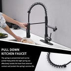 AIMADI Black Kitchen Faucet with Pull Down Sprayer, Commercial Single Handle High Pressure Kitchen Faucet Black with Deck Plate