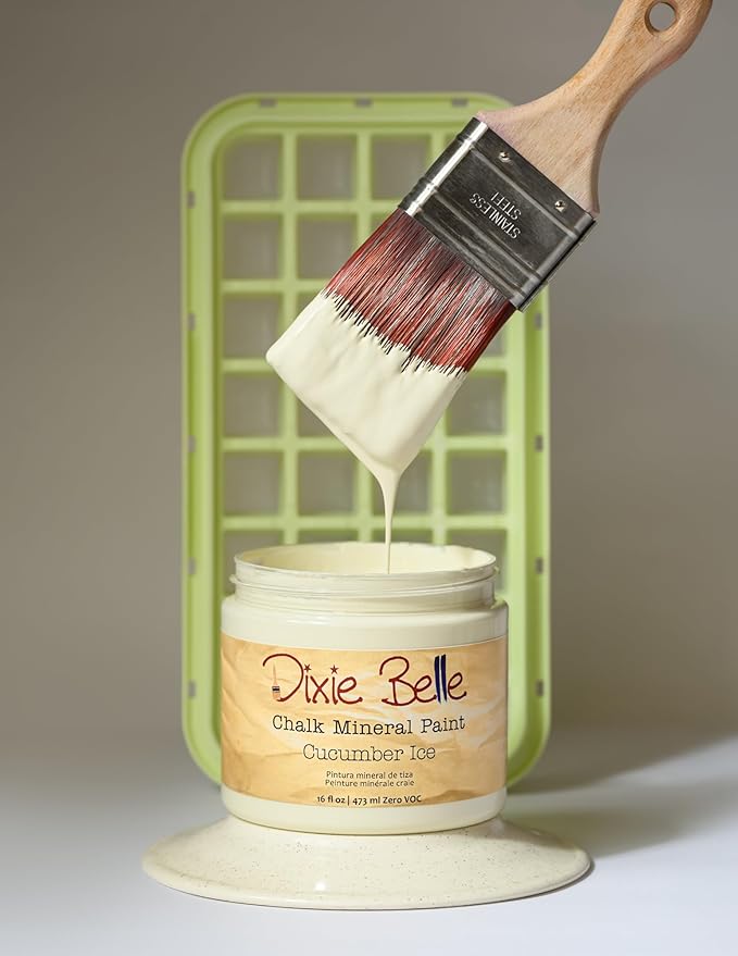 Dixie Belle Paint Company Chalk Finish Furniture Paint - Cucumber Ice (16oz) - Matte Subtle Green Chic Chalk Mineral DIY Furniture Paint