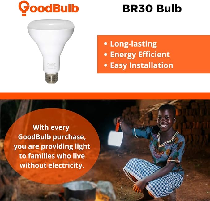 GoodBulb 12-Watt LED BR30 Light Bulbs (60 Watt Equivalent) E26 Base | Daylight White Color 5000K | EcoSmart | 800 Lumens | Pack of 6 Bulbs