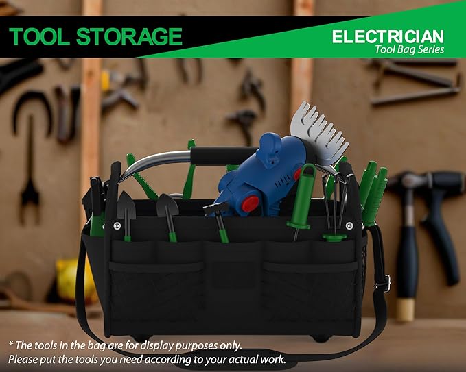 Tool Tote Bag 16 Inch, Carrying Tool Bag, Portable Empty Electrician, Gardening Tool Box Organizer, Convenient Storage and Access Tools, Steel Handle, Waterproof Structure