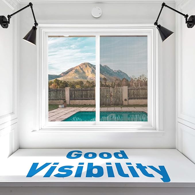 Window Screen Replacement Kit, 59"W × 106"L Durable Polyester Adjustable Screen Mesh with Retainer Spline (32ft) for DIY Project Window Screen Door Screen Replacement & Repair, Black