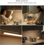 Under Cabinet Lighting Motion Sensor Hardwired, 18 Inch 9W Dimmable, 5 CCT 2700/3000/3500/4000/5000K, Eyes Care Design Linkable Under Counter Lights for Kitchen, Sink, ETL Listed, White