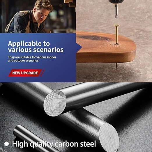 #14 x 6 Inch Lag Screws (48Pcs) 2lb. Structural Wood Screw, Bronze, Carbon Steel, Washer Head, Rust Resistant epoxy Coated, T30 Star Bit