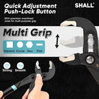 SHALL 3-Piece Groove Joint Pliers Set (12, 9-1/2, 7 Inch), Push-Lock Water Pump Pliers In Cr-v Steel, Fast Adjustable Tongue and Groove Pliers with Tool Roll Bag for Home Repair & Plumbing