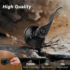 Knobonly 6 Pack Matte Black Privacy Door Levers Interior Door Handles for Bedroom and Bathroom Door Knobs Keyless Privacy Door Handles with Lock, Zinc Alloy Reversible for Right/Left