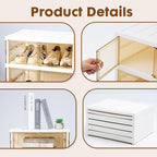 5-Tier Plastic Foldable Storage Cabinet with 3-Side Transparent Panels, Dust-Proof Lightweight Design, Built-in Wheels for Easy Mobility, Space-Saving, Foldable Multifunctional Storage Cabinet