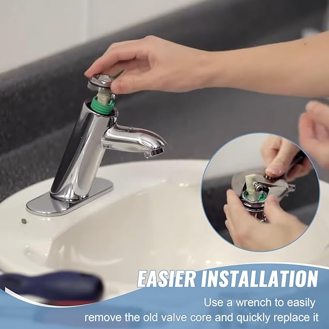 92730000 Faucet Valve Core Compatible with Hansgrohe M3/M2 Single-Hole Ceramic Cartridge 2-inch Spare Part, Durable Plastic, Black