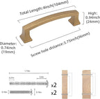 COTYKILEY 10 Pack 3.75Inch(96mm) Antique Brass Kitchen Cabinet Handles Cabinet Pulls Vintage Drawer Pulls Aged Gold Bronze Kitchen Cabinet Hardware