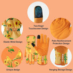 Leather-Gardening-Gloves for Women,Thorn-Proof Work-Gloves for Weeding,Digging,Planting,Pruning Yard garden Gloves
