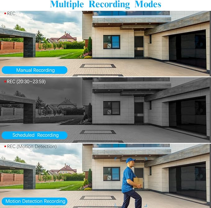 4K/8.0 Megapixel & 130° Ultra Wide-Angle 2-Way Audio PoE Outdoor Home Security Camera System Wired Outdoor Video Surveillance IP Cameras System