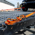 VULCAN Complete Axle Strap Tie Down Kit with Wire Hook Ratchet Straps - PROSeries - Includes (4) 22 Inch Axle Straps, (4) 36 Inch Axle Straps, and (4) 15' Wire J Hook Ratchet Straps