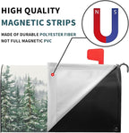 Winter Watercolor Tree Mailbox Covers Magnetic Christmas Green Pine Tree Forest Mail Box Post Letter Box Cover Standard Size 25.5x21 Inch for Xmas Holiday Outdoor Garden Yard Decor