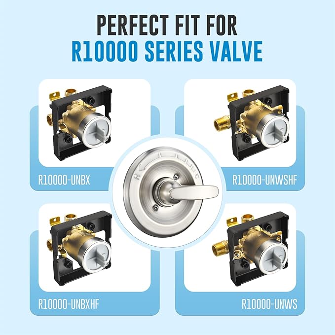 Replacement for Delta Classic 13 Series Single-Function Trim Kit, T13010 Shower Handle, Fit Delta Shower Valve R10000 Series, Brushed Nickel (Cartridge Included)