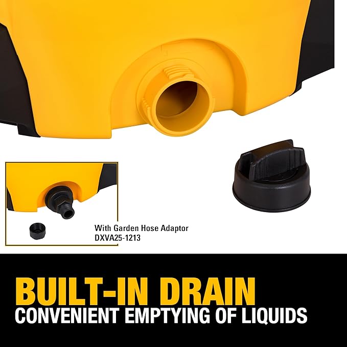 DEWALT DXV14P Shop Vacuum Wet/Dry 14 Gallon, 6 HP Wet/Dry Vac with 110 CFM Powerful Suction, Yellow