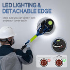 Drywall Sander, 2025 Upgraded 8-Amp Popcorn Ceiling Removal Tool with 7 Variable Speed 800-1800RPM, Drywall Sander with Vacuum Dust Collector with Extendable Handle, LED Light,12pcs Sanding Discs,Blue