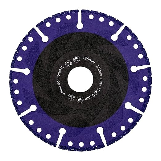 YIJING 5" Diamond Metal Cutting Wheel for Rebar Sheet Metal Angle Iron Stainless Steel