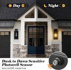 Dusk to Dawn Outdoor Wall Light Fixture, 16" Large Exterior Black Lantern Waterproof, Farmhouse Porch Sconce Lighting, Modern Wall-Mounted Outside Lights for House Garage, Patio Lamp