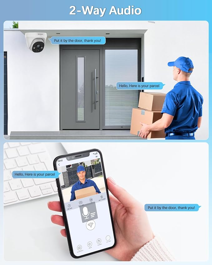 【2-Way Audio & 130° Wide-Angle】 Wired Security Camera System, Outdoor POE IP Cameras, Home Video Surveillance Camera Systems