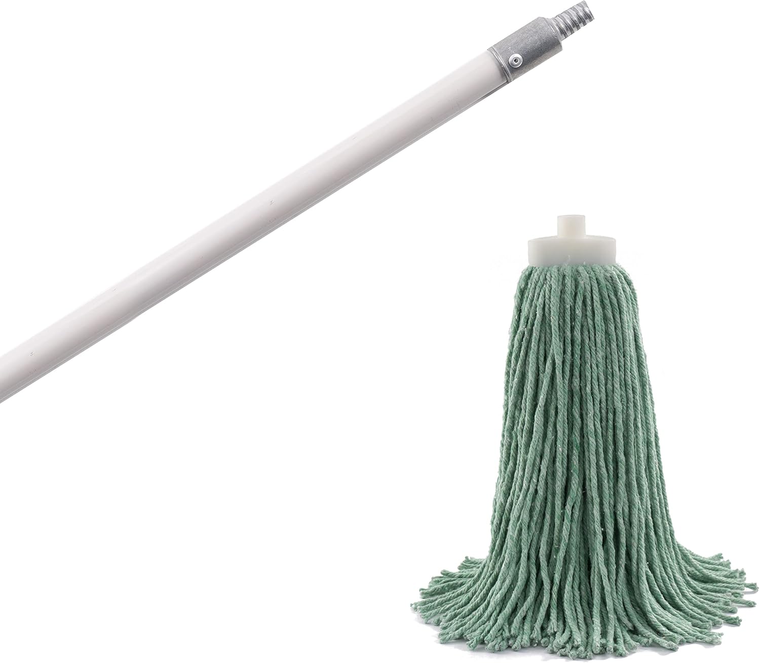 Matthew Cleaning Commercial Screw On Mop Handle for Floor Cleaning Heavy Duty Mop Head Replacement Holder 60inch with Threaded Metal Tip(Gray, 12 Pack)