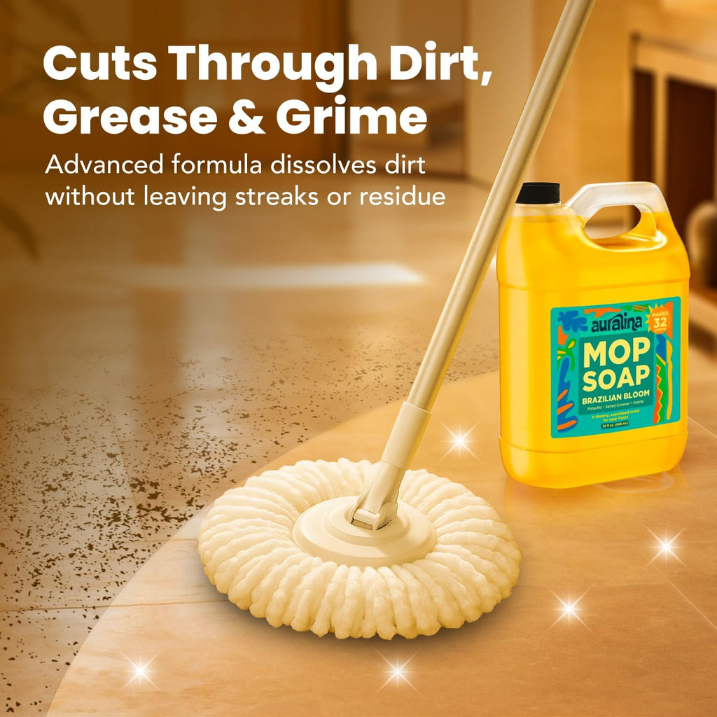 Luxury Mop Soap for Floor Cleaning - Highly Scented Brazilian Waves Concentrated Formula - Best Smelling Floor Cleaner for Mopping Tile, Wood & Laminate - R&W - No Residue, Pet Safe (32oz)