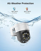 《2-Way Audio & Auto-Tracking》4K Outdoor Wired Security Camera System,360 Degrees Security PTZ IP Cameras,Surveillance Video Equipment, Surveillance DVR Kits