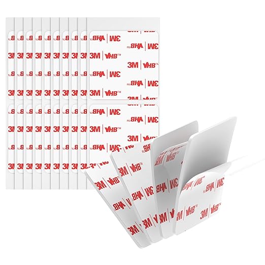 3M Double Sided Adhesive Pads Heavy Duty VHB 2" x 2" 0.025in Thick 20 PCS Square White 4930 Strong Adhesive Mounting Waterproof Foam Tape for Car Home Office Decor