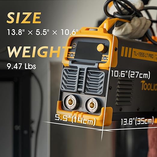 TOOLIOM 195A Stick/Lift TIG Welder with Lift TIG Torch 110V/220V Dual Voltage Welding Machine with Synergic Control Portable MMA Welder Machine with VRD, Hot Start and ARC Force