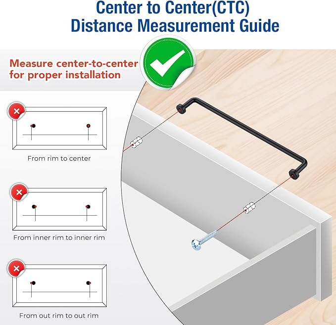 JOY DECOR Cabinet Pulls – 7-1/2 Inch Hole Center, Matte Black, 2 Pack, Zinc Alloy Cabinet Handles for Drawers & Cupboard – Vintage Style Hardware for Kitchen, Bathroom, Dresser, Furniture Makeover