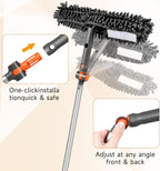 Chabatree Window Squeegee Cleaner Set 2-in-1 Window Cleaning Tool with Extendable Pole, Window Cleaning kit with Bendable Head for Indoor & Outdoor Glass for Car Indoor Outdoor High Windows（Kit2.0）