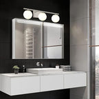 New Bathroom Vanity Light Fixtures 3 Lights Brushed Nickel Glass Shade Modern Wall Bar Sconce Over Mirror