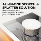 Weiman Glass Cooktop Cleaner Kit - Remove Burned on Food, Grease & Grime and Polish Stovetop, Ceramic & Induction, Streak Free, Cleaning Supplies, 20 Oz, Scrubbing Pad, Razor Scraper