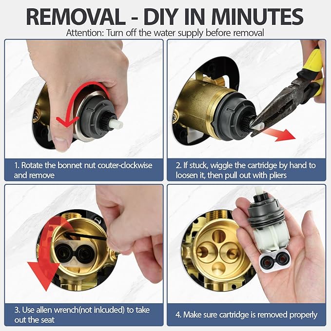 RP46463 Cartridge Replacement for Delta 17 Sereis Tub and Shower Dual Function Handle (2006-Present), Temperature and Volume Control, Fits Delta R10000 Series Valve