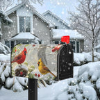 Winter Cardinal Bird Oversized Magnetic Mailbox Covers Christmas Branches Snow Mailbox Wraps Large Size 25.5 X 21 Post Letter Box Covers Home Garden Outdoor Decorations