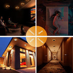 CycevSun 12 Pack Bronze Recessed Lighting 6 Inch with Night Light, Canless Ultra Thin Wafer Downlight Pot Outdoor Exterior Soffit, Dimmable & 5 CCT Selectable, 12W, ETL