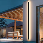 Aipsun Outdoor Wall Sconces 39.4in LED Modern Porch Patio Wall Light Fixture 1 Pack Black Exterior Wall Lights 30W Long Strip Frosted White Acrylic 3000K for House Living Room Corridor