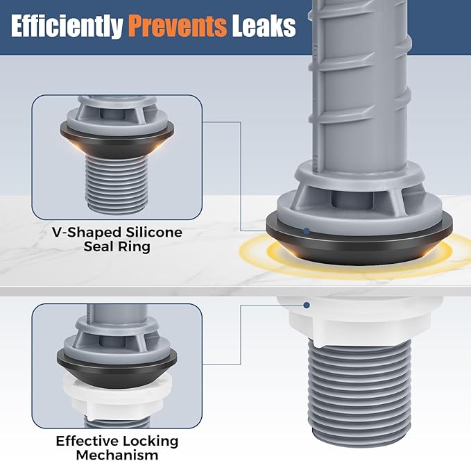 Universal Toilet Flusher Replacement Kit, Water-Saving & Height Adjustable Fill Valve, 2-Inch Flapper, Quiet & Anti-Siphon Toilet Repair Kit Inside Tank, Easy to Install (Black, 1-Pack)