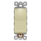 LIDER Minimalist Design Matte Finish Lighted Decorator Switch, Frameless Paddle Light Switch with Locator Light, Grounding Screw, 15A 125V, UL Listed, LS15-1P-I, Ivory