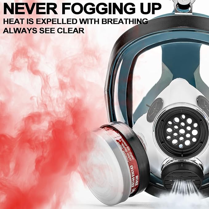 RANKSING Reusable Respirator Full Gas Mask Full 6800 with Filters for Dust, Asbestos, Chemicals while Painting, Spraying