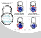 Combination Padlock 48 Pack, Fixed Dial Combination Padlock with Different Combinations, 2 in. Wide. Blue Turntable, Lock for Gym & Locker, School, Toolbox, and More