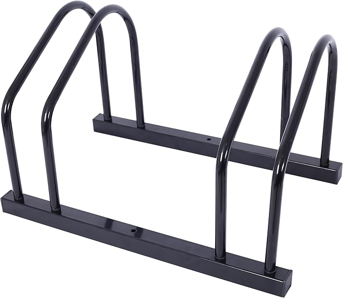 Bike Floor Stand for Indoor Garage Outdoor Parking 22”-28" Wheel Tire Width up to 2.15" Bikes Storage Rack with Mounting Holes for Floor or Wall Mount for 2 Bicycles