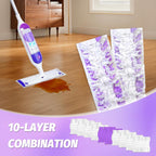 Disposable Power Mop Pads Refills for Swiffer PowerMop，Multi-Surface Mopping Pad Refills for Floor Cleaning (White & Purple, 20 Pack)