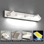 Ralbay 30inch Brushed Nickel Vanity Light for Bathroom 4-Light Metal Acrylic Modern LED Bathroom Light Fixtures